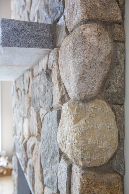 New England Style Design Fireplace Chimney Columns And Stone