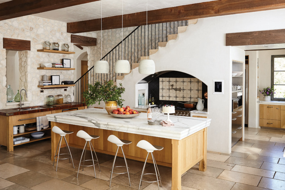 Example of a french country kitchen design in San Francisco