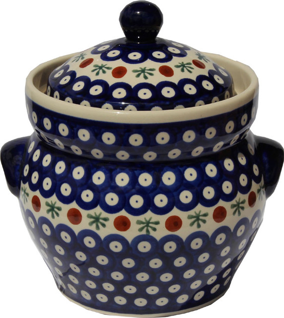 Polish Pottery Fermenting Crock Pot 7 Cups, Pattern Number: 41