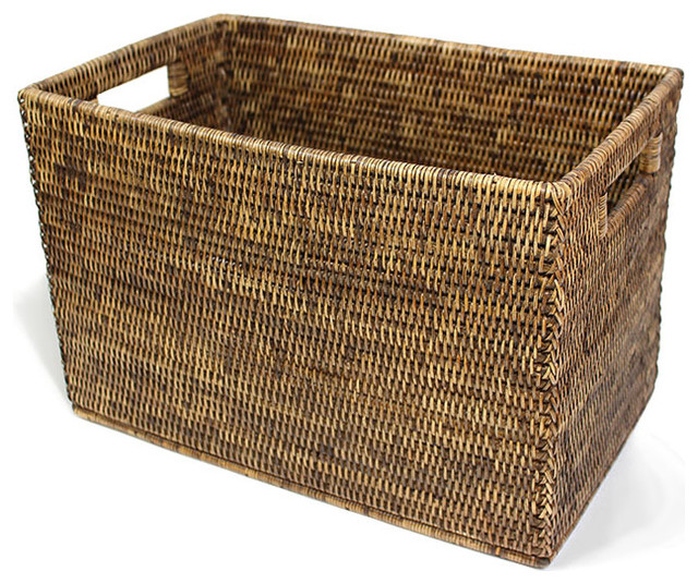 rattan letter file basket contemporary baskets by hudson vine