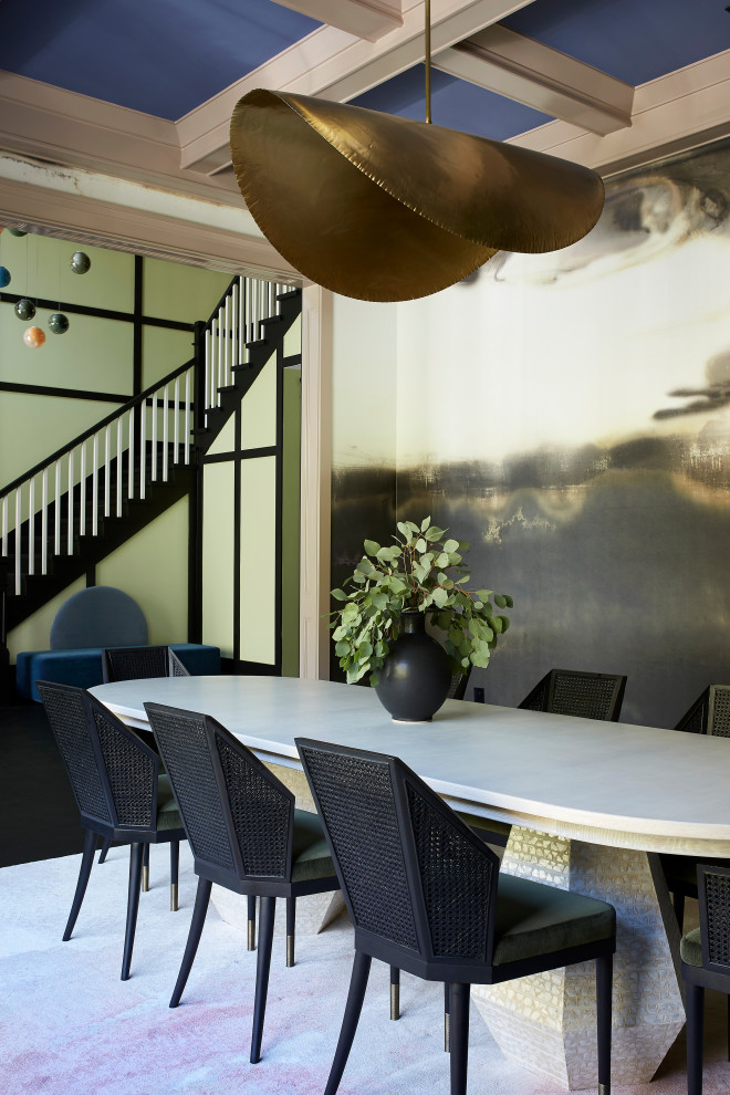 Bel Air Contemporary - Example of a transitional dining room design in Los Angeles