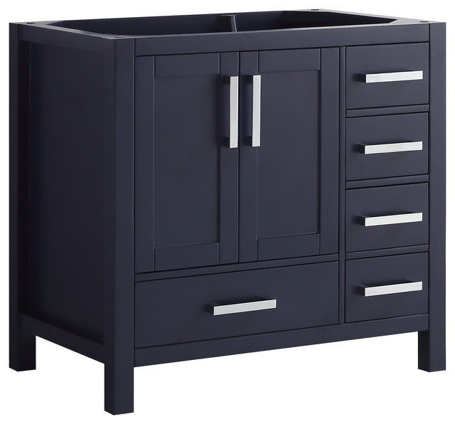 jacques 36" vanity cabinet only in navy blue, right