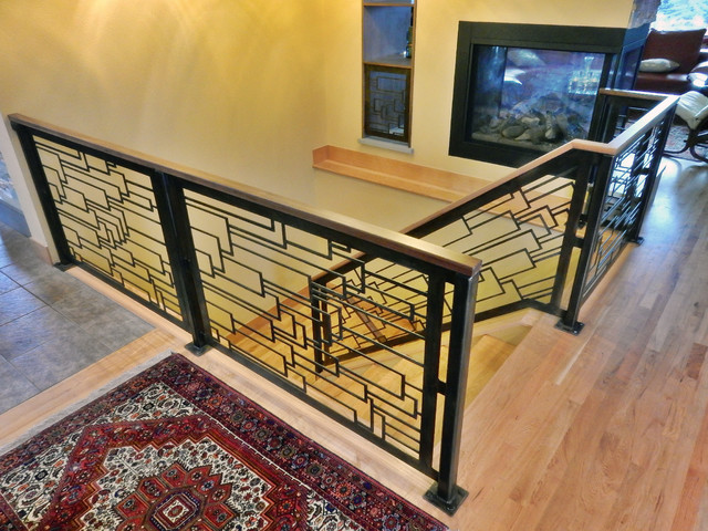 Custom Cascade Railing System contemporary-staircase