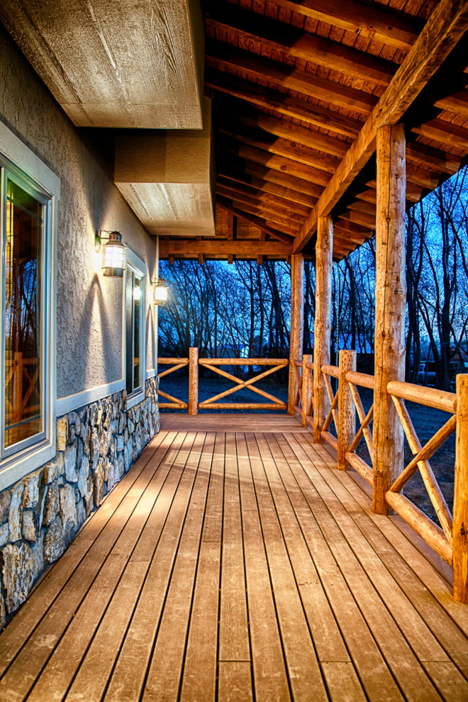 Custom Homes Rustic Porch Denver by Savant Homes, Inc.