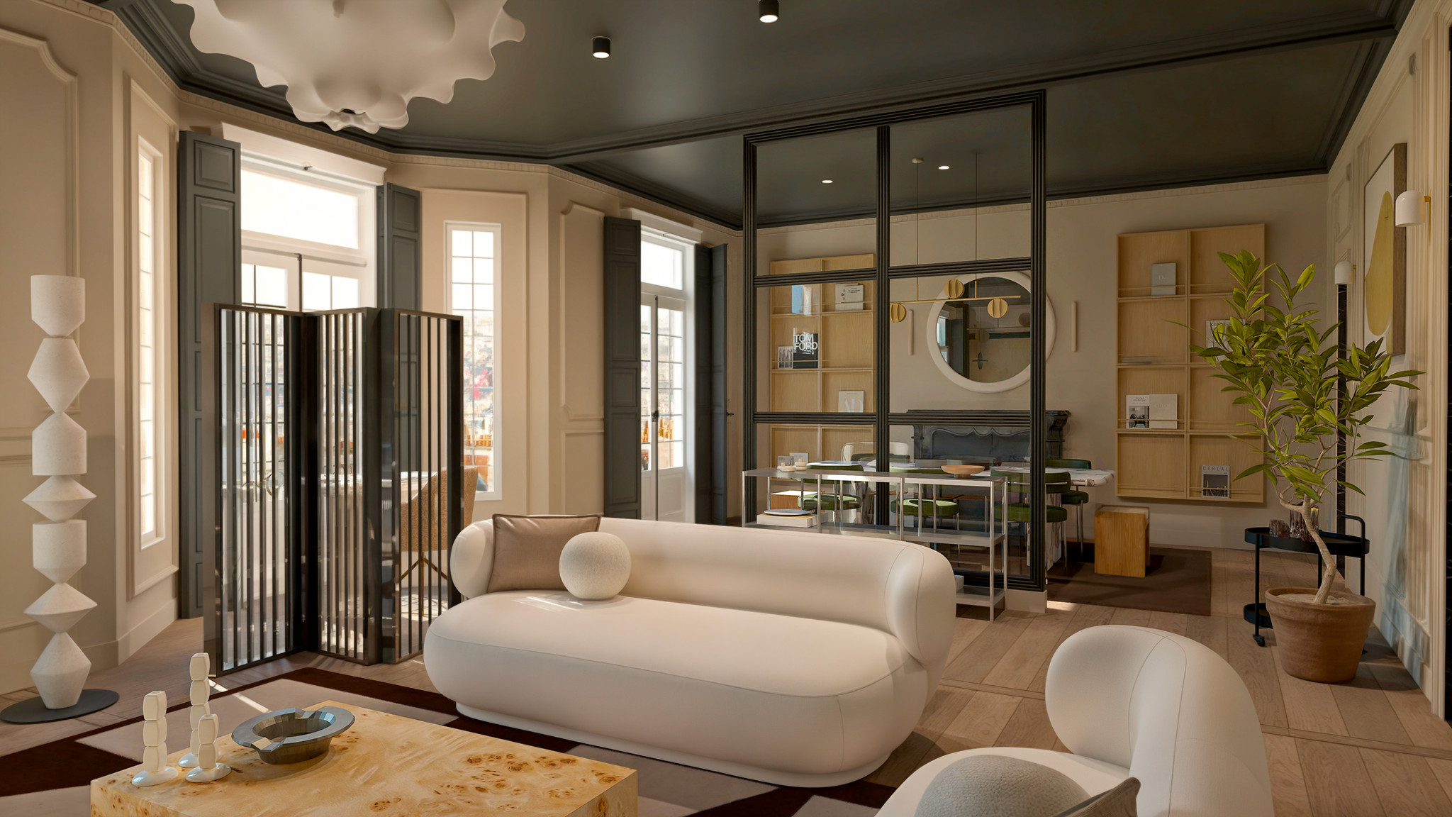 Projet concept – Appartement haussmannien contemporain (3D)
