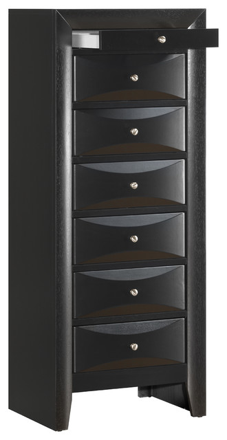 7 Drawer Lingerie Chest Black Transitional Dressers By