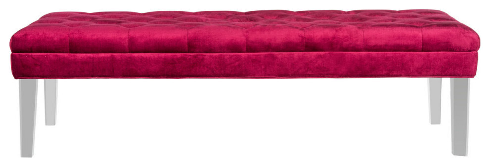 Madi Tufted Bench, Red