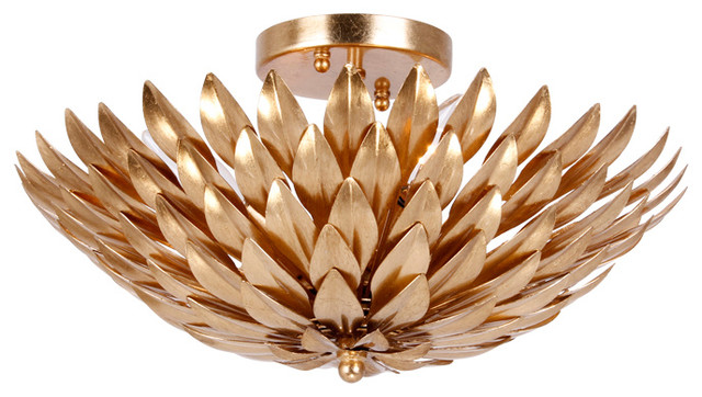 Crystorama Broche 4 Light Gold Ceiling Mount