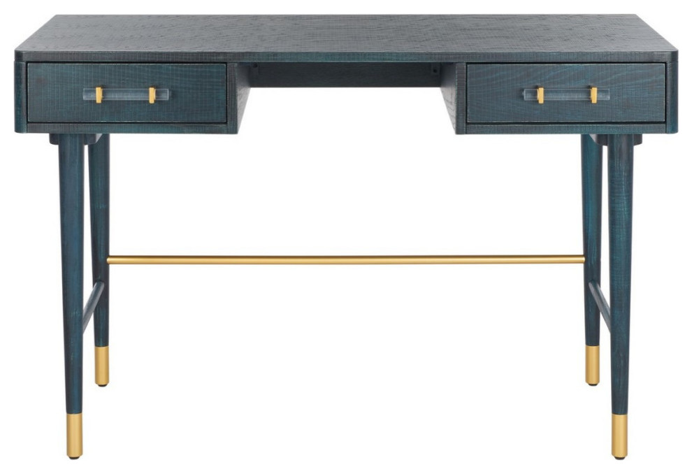 Jannis MidCentury Desk, Navy Midcentury Desks And Hutches by