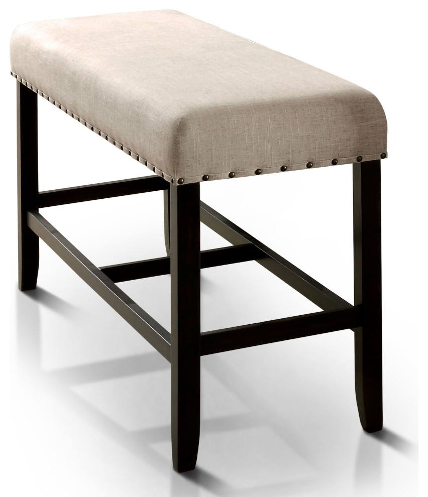 Gallessa Padded Fabric Counter Height Bench Transitional Dining Benches By Virventures