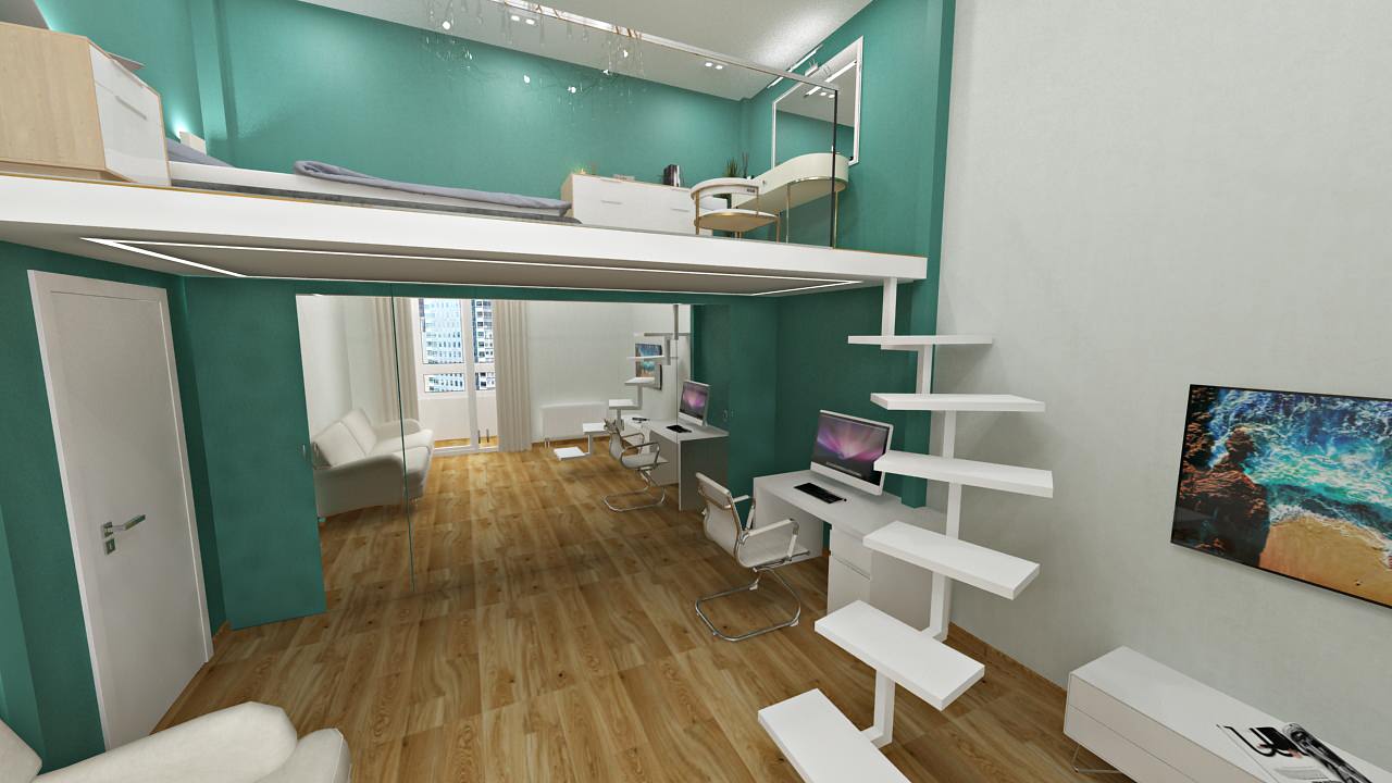 Проект 2х-комн. квартиры с потолками 4 метра