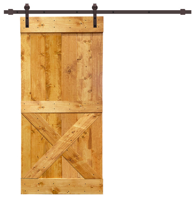 Tms Mini X Barn Door With Sliding Hardware Kit Rustic Interior Doors By 4easy Inc Houzz Barn Door With Sliding Hardware Kit, Tms Sliding Door Hardware Installation