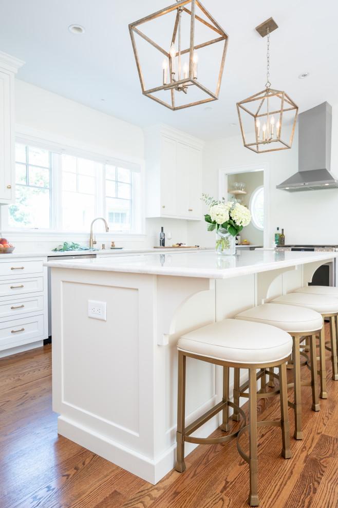 Design ideas for an expansive transitional kitchen in Baltimore.