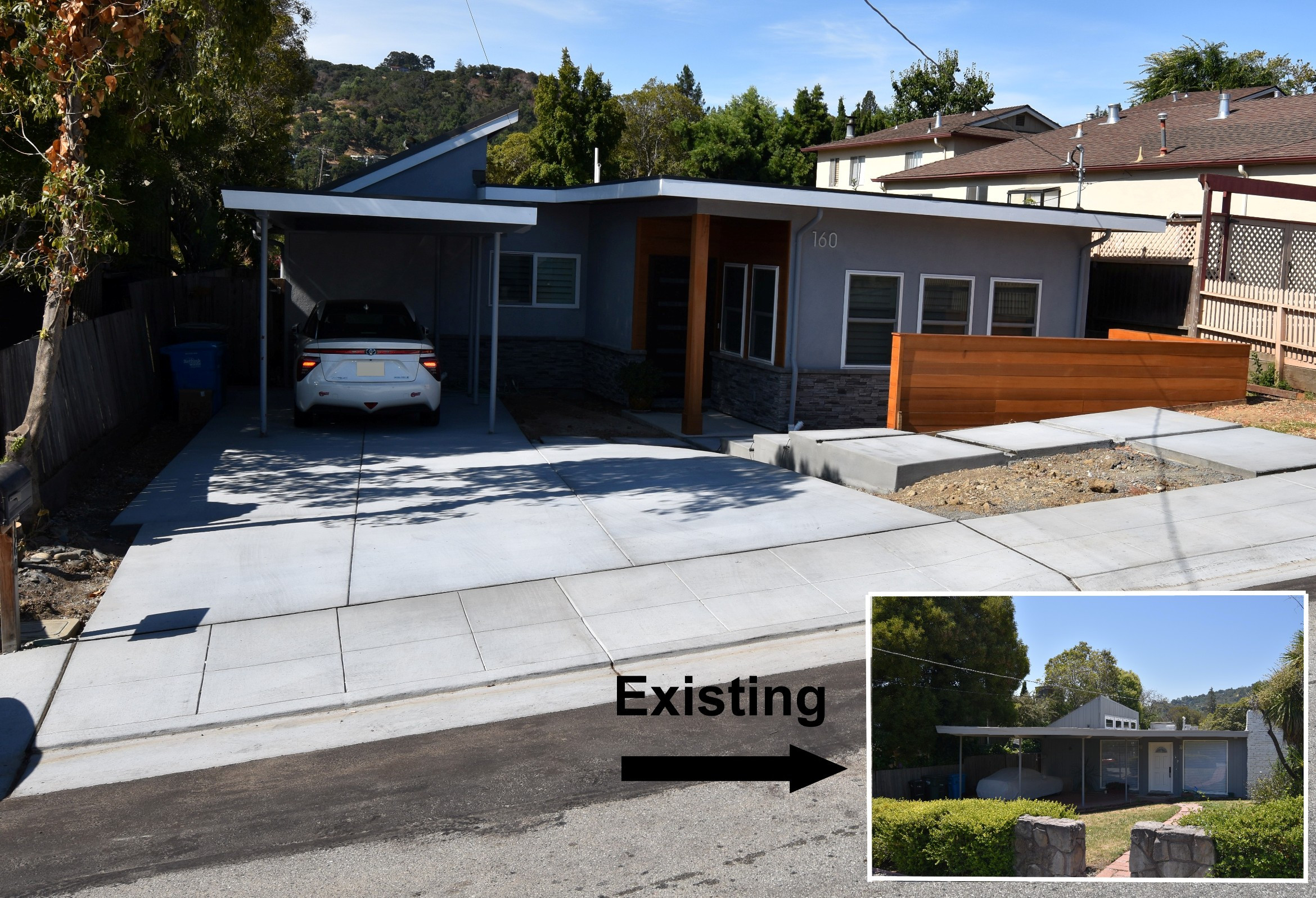 An addition in San Carlos. New driveway, sidewalk, gutter & curb.