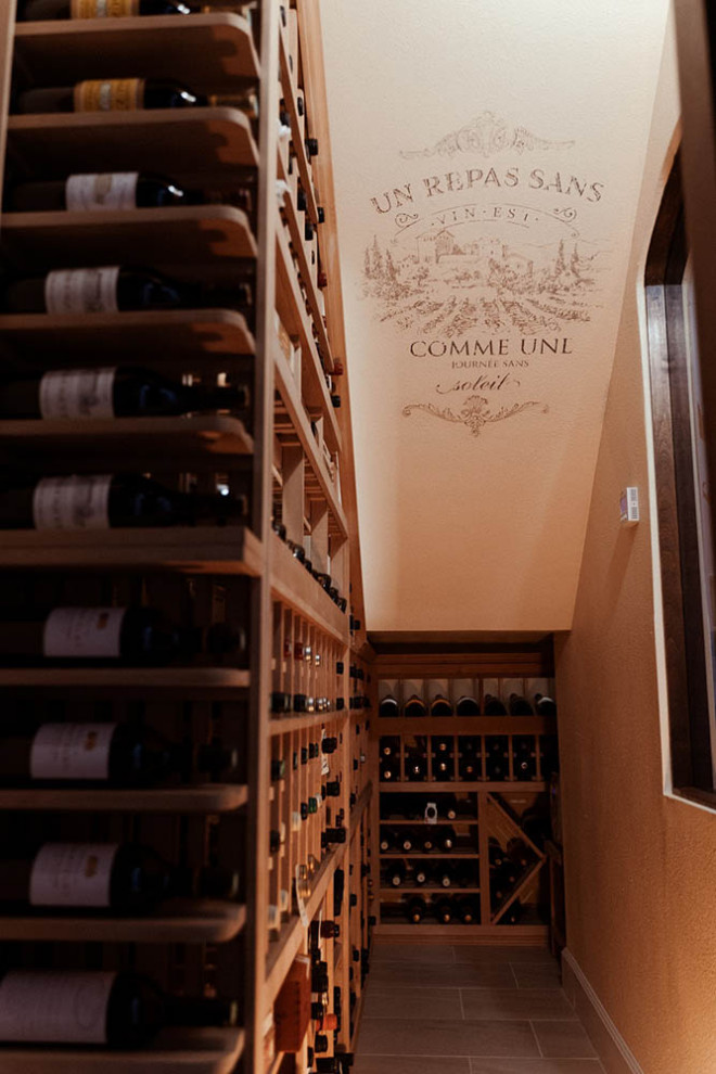 This is an example of a traditional wine cellar in San Diego.