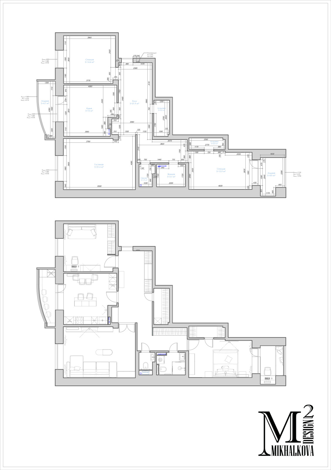 Квартира 107.6 м ЖК Спутник