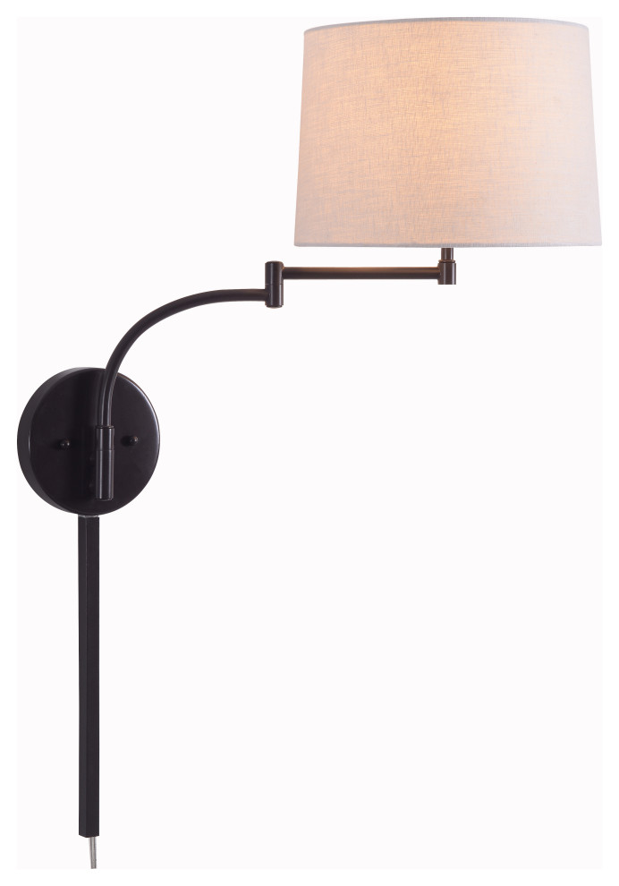 Seven Wall Swing Arm Lamp, Oil Rubbed Bronze Transitional Swing Arm