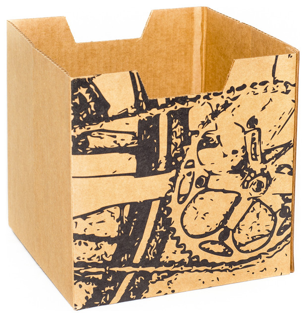 City Print Cardboard Cubby Bins 3 Pack