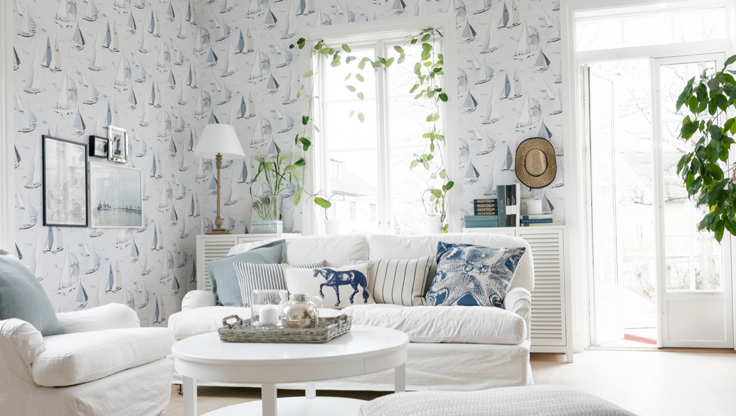 шведские обои в интерьере