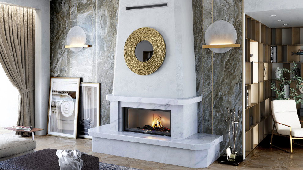 Топки серии HF 1100 (Stav). Широкоформатные дровяные камины.