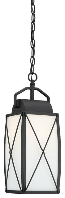Fairlington 1 Light Outdoor Hanging Lantern, Black