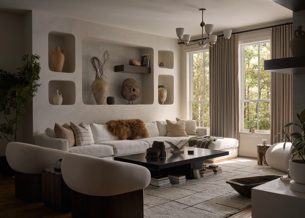 Trendy living room photo in Dallas
