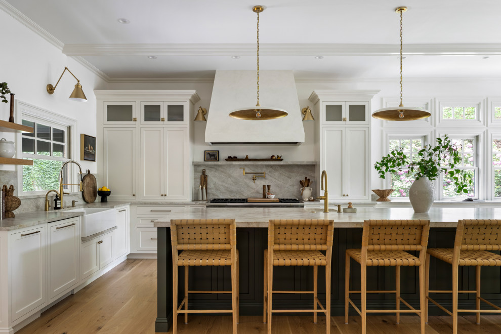 Inspiration for a transitional kitchen remodel in New York