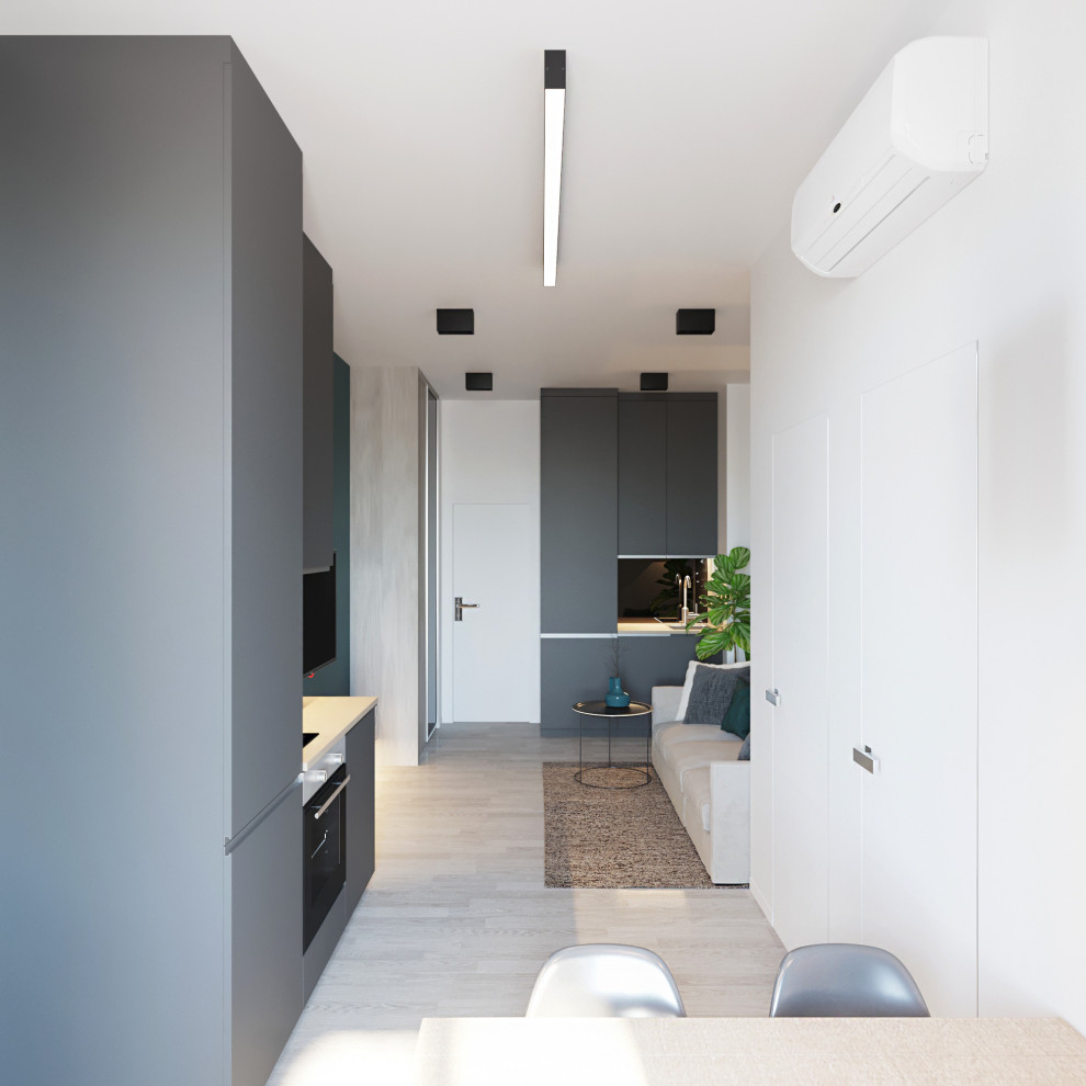 Дизайн проект квартиры 34 м2 в стиле "Минимализм"