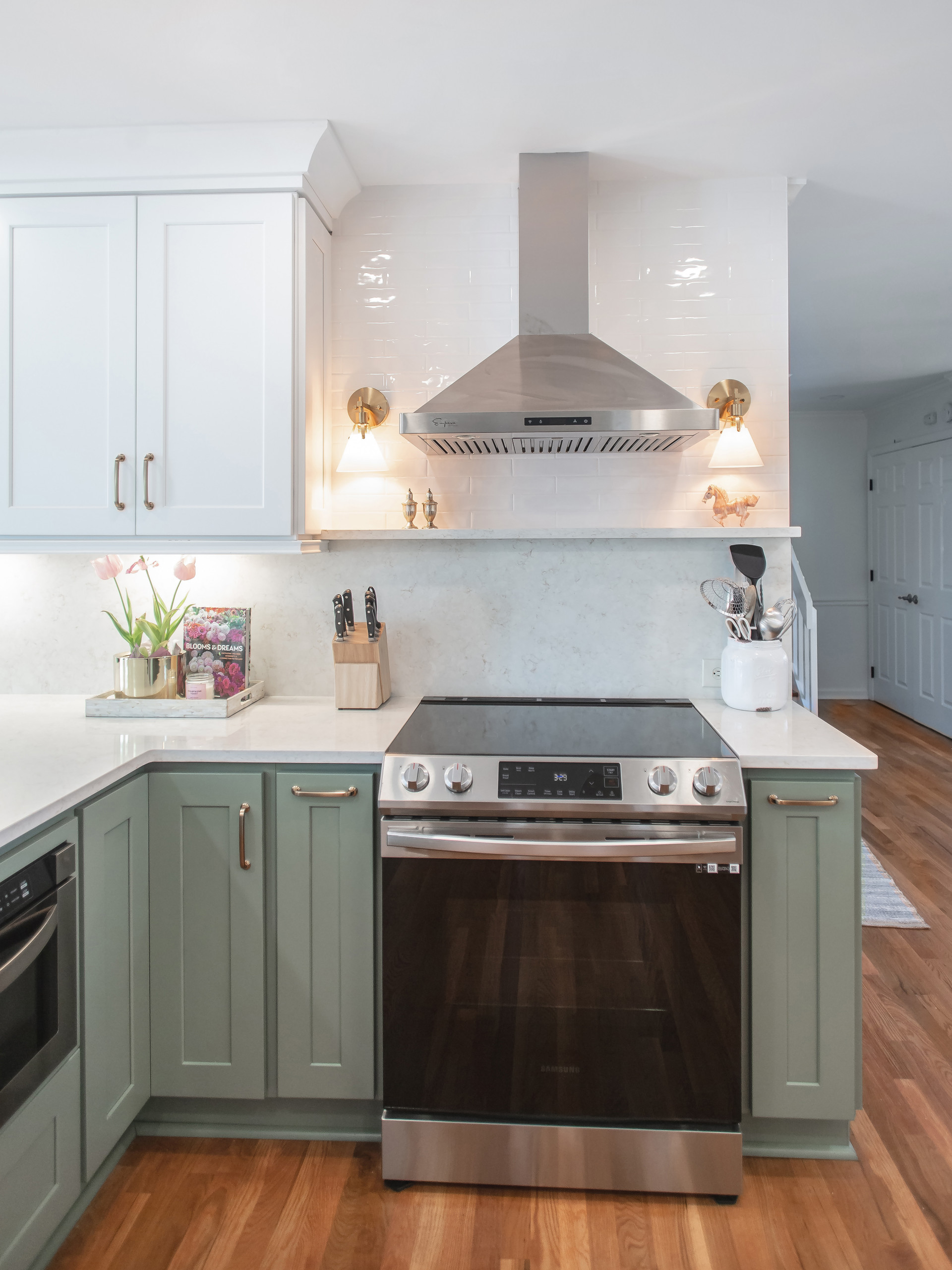 EAST COBB green and white kitchen