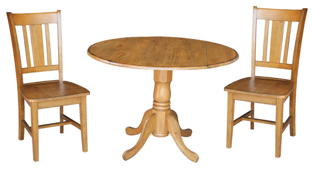 Odell 3 Piece Dining Set With Drop Leaf Table Traditional Odell 3 Piece Dining Set With Drop Leaf Table