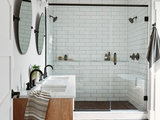 Transitional Bathroom by Katy Popple Design