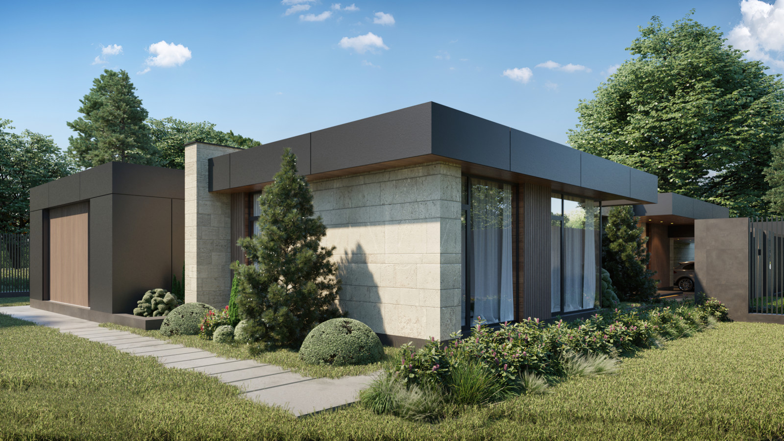 Проект одноэтажного индивидуального жилого дома. МО, Одинцовский р-н, д. Чигасов