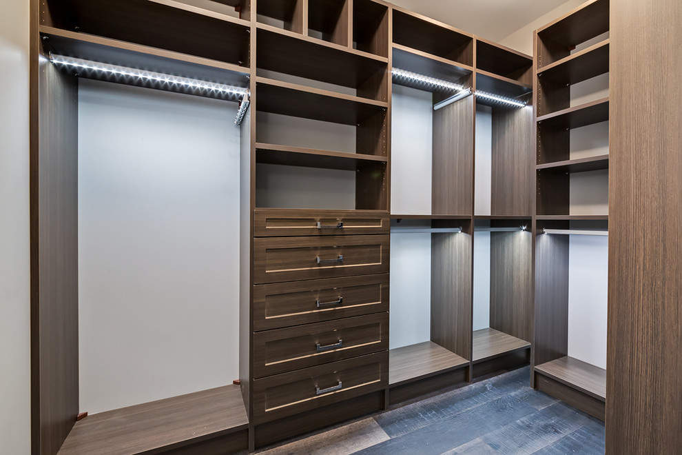 Inspiration for a contemporary storage and wardrobe in Calgary.