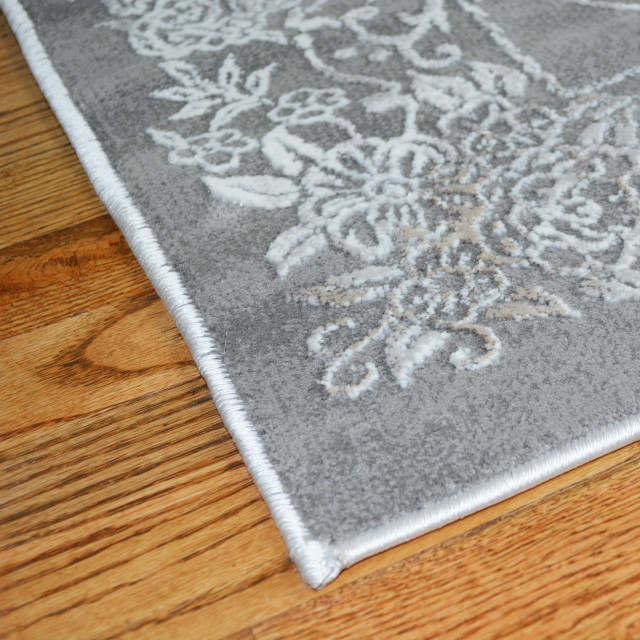 Everest Rugs Everest Athena Gray Traditional Area Rug, 7'10