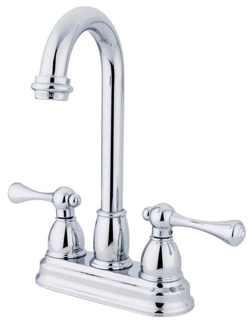 Two Handle Bar Faucet In Polished Chrome Finish Traditional