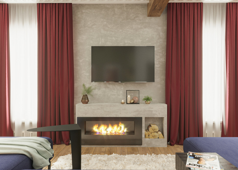 Прихожая и Гостиная в загородном доме