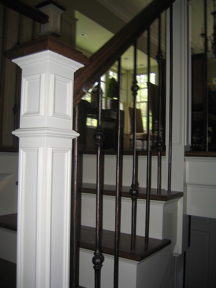 Inspiration for a transitional staircase remodel in Chicago