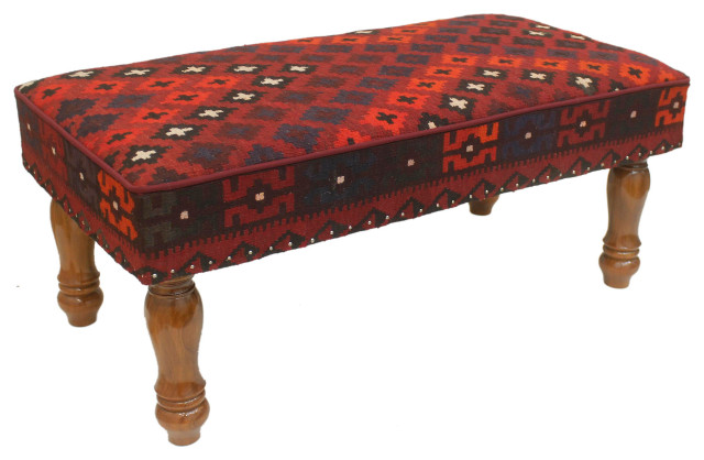 Antique Tribal Cunningh Handmade Kilim upholstered Settee