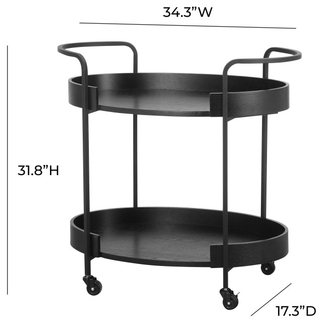 Cyril Black Bar Cart - Industrial - Bar Carts - by TOV Furniture | Houzz