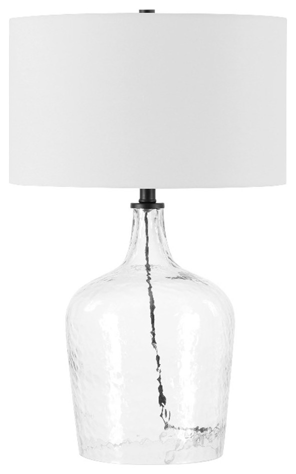 Henn&Hart 15" Textured Clear Glass/Blackened Bronze Metal Table Lamp