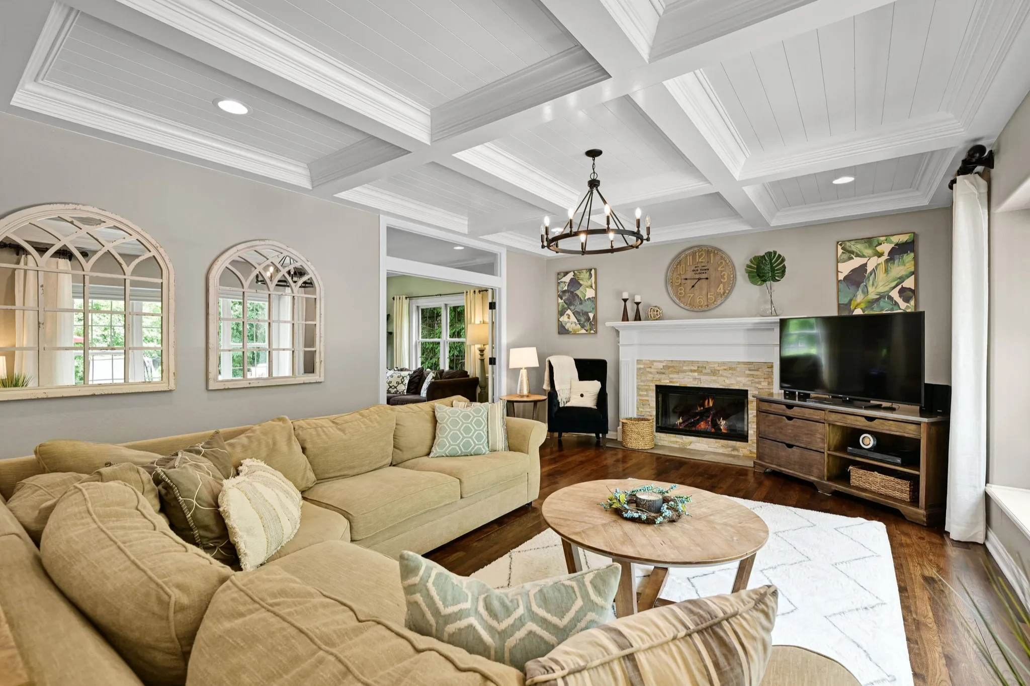 Example of a family room design in Other
