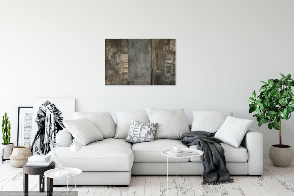 "Рустика в серых тонах" холст акрил из 3-х частей