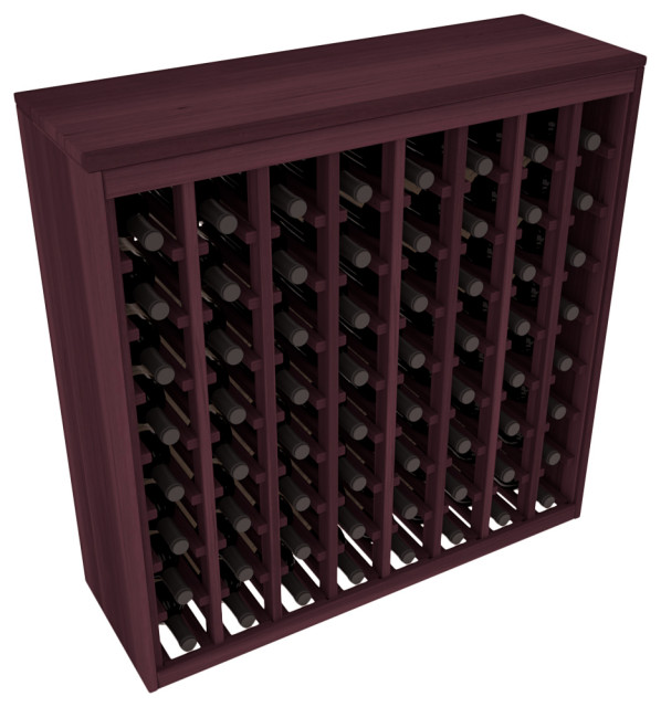 64-Bottle Deluxe Wine Rack,  Redwood, Burgundy Stain