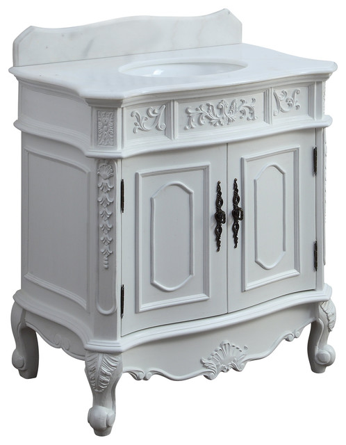 33 Antique White Classic Style Benson Bathroom Vanity Hf021w Aw