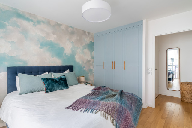 Transformation d'un 70m2 achet&eacute; sur plan eclectic-bedroom