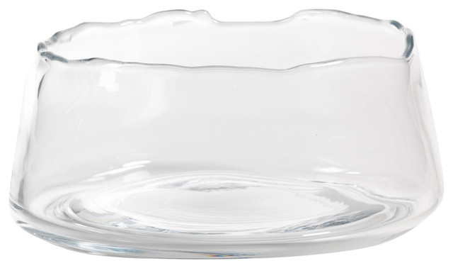 12" Wide Manarola Clear Glass Bowl, Clear