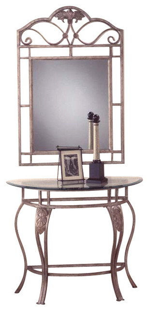 Hilale Bordeaux Half Moon Console Table With Mirror In Bronze Hilale Bordeaux Half Moon Console Table With Mirror In Bronze Pewter