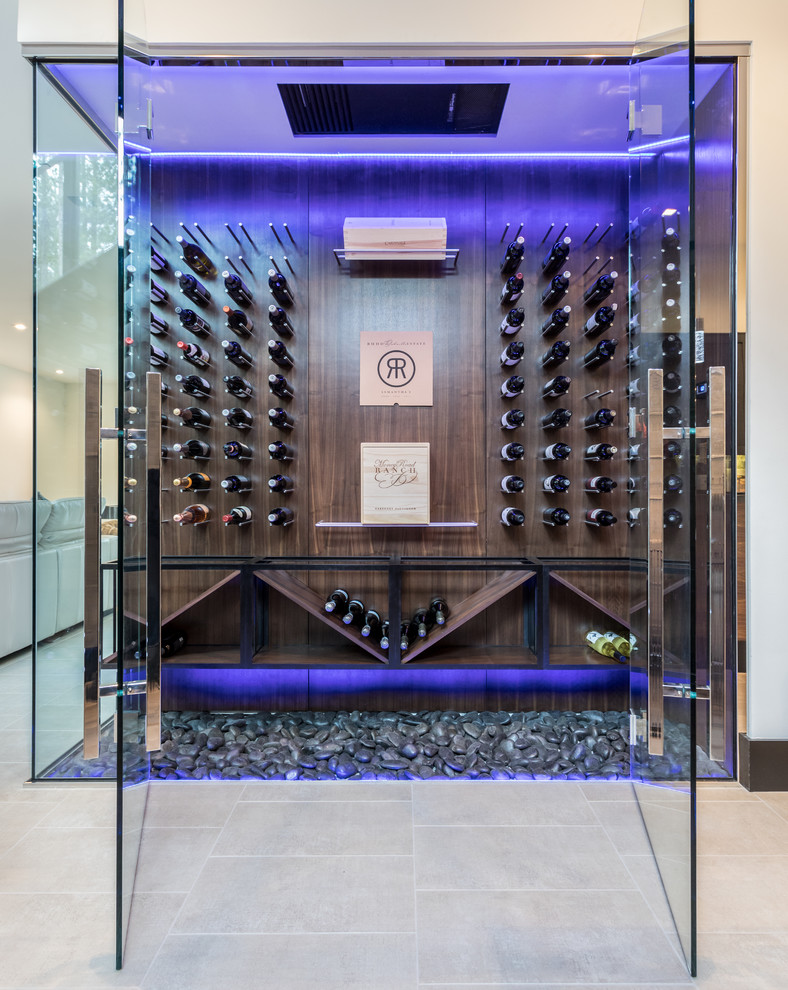 Wine cellar - contemporary wine cellar idea in Sacramento