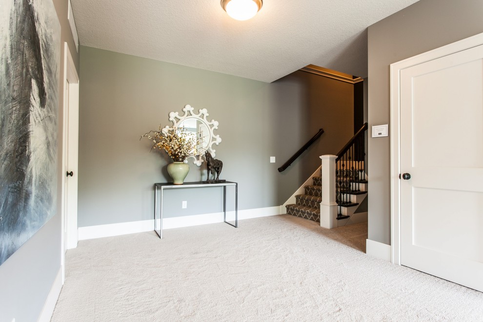 Example of a transitional basement design in Minneapolis