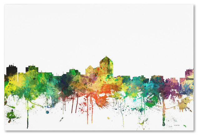 Marlene Watson Albuquerque New Mexico Skyline Sp Canvas Art Contemporary Prints And Posters By Trademark Global